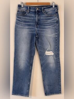 J. Crew Classic Straight Distressed High Rise Denim Jeans Women’s Size 29